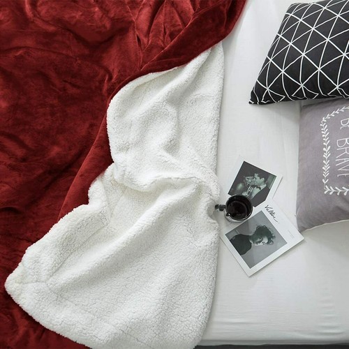 Große Sherpa Fleece Decke weich kuschelig Bett Sofaüberwurf, Twin, Double 150x200cm. - Bild 52 von 65