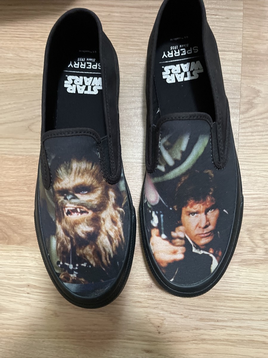 New Sperry Cloud Men's Sz 8 Black Star Wars Han Solo Chewy