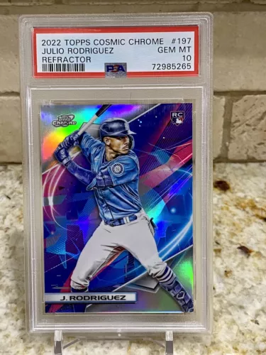 🔥 JULIO RODRIGUEZ 2022 Topps Cosmic Chrome Refractor #197 PSA 10 RC Rookie ⚾️