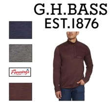G.H. Bass Men's Mixed Media Quarter Zip Fleece Top  D41