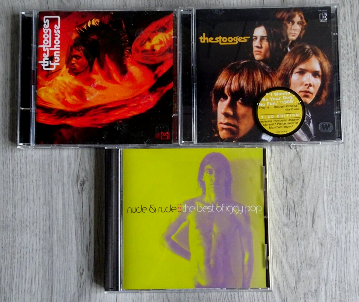 The Stooges CD Lot X3 Funhouse Bonus Tracks Iggy Pop Best of Nude & Rude Bundle