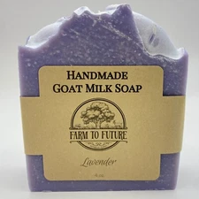 4oz Handmade Goat Milk Soap, Lavender Essential Oil, Sensitive Skin, Natural 