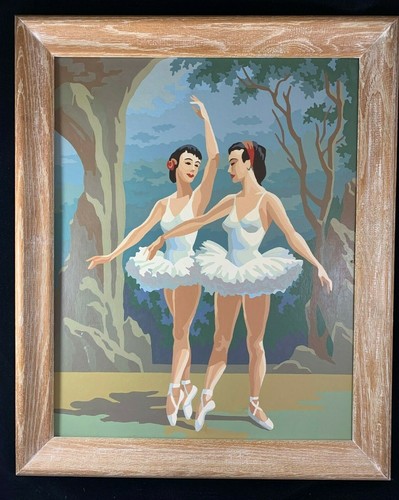 Par de bailarinas pinturas pintura por número a la luz de la luna 16x20 PBN - Imagen 2 de 5