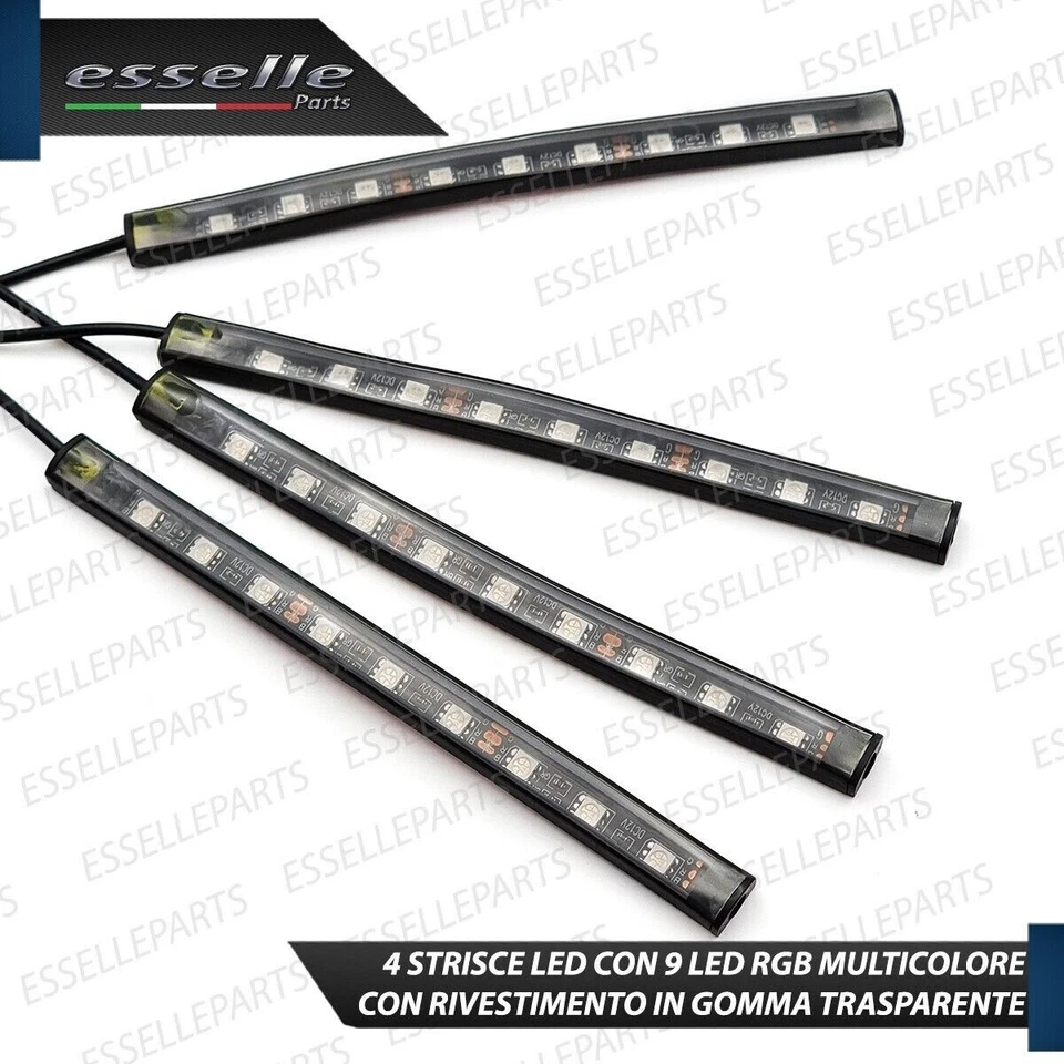 KIT LED STRISCIA INTERNI RGB VANO PIEDI PER LEXUS ES MULTICOLOR TELECOMANDO - Immagine 4 di 4