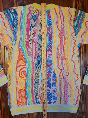 Men's Authentic Coogi x Atmos Multi Color Sweater Medium NWT A$AP