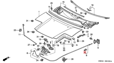 その他 g_t HONDA ACURA GENUINE OEM NSX Hood Wire Grommet Engine Hood ☆ 63455