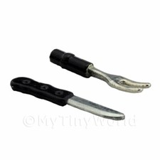 Dolls House Miniature Knife and Large Joint Fork Carving Set