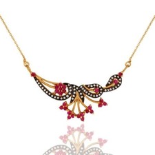 925 Sterling Silver Antique Style White Zircon Handmade Necklace