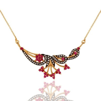 925 Sterling Silver Antique Style White Zircon Handmade Necklace