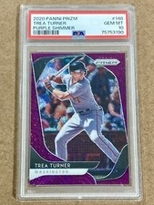 2020 Panini Prizm Trea Turner PSA 10 Gem Mint Purple Shimmer Prizm /7 (5/7)