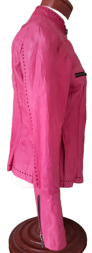 Royal Underground Motorradjacke Leder & Seide rosa Small gebraucht, in einwandfreiem Zustand - Bild 4 von 8