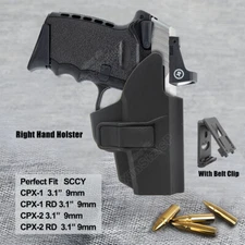 CPX1 Holster OWB Fits SCCY CPX1 CPX2 CPX-1 RD CPX-2 RD  9mm Level 2 3.1” Holder