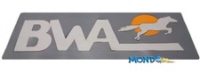 LOGO PER GOMMONE BWA FONDO GRIGIO SCURO MOTIVO CHIARO 44x16cm IN TESSUTO ORCA