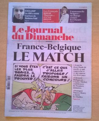 LE JOURNAL DU DOMINGO N°3730 du 08/07/2018 -Foot:France-Belgium/Huawei/Seigner