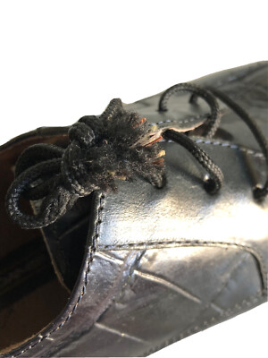 Stacy Adams Snake Skin Shoes Tassel Loafers Black Mens size  display picture 3