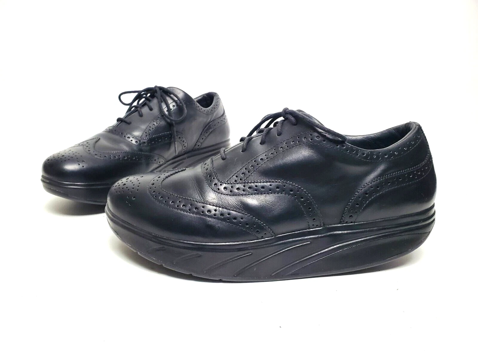 MBT WALL STREET Wing Tip Brogue Oxfords suola a dondolo scarpe uomo US 12