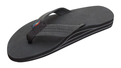 Men's Rainbow Leather Double Layer Wide Strap with Arch 302ALTS Black Brand New