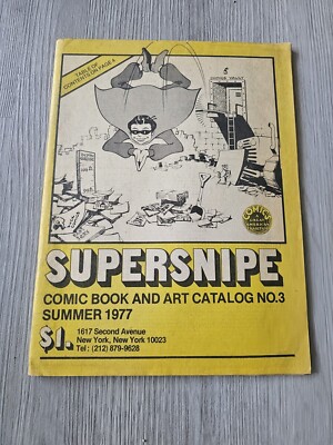 1977 SUPERSNIPE NY Comic Book & Art Store Catalog No. 3 w/ Insert Super Snipe