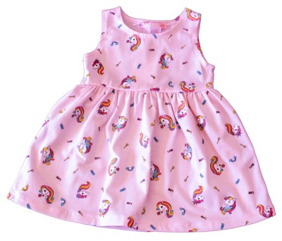 VESTITO PRENDISOLE NEONATA BAMBINA STAMPA MINI PONY TAGLIE 12/36 MESI | eBay