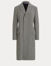 Ralph Lauren Purple Label Wells Houndstooth Cashmere Wool Blend Coat Us2 Uk6 New