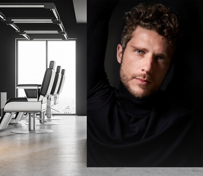 3D Schwarz C375 Haarschnitt Barber Shop Tapete Wandbild Fototapete Entfernen