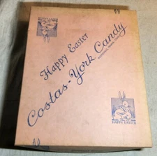 VINTAGE COSTAS-YORK CANDY CO. POTTSVILLE, PENNSYLVANIA COCOANUT CREAM EASTER BOX