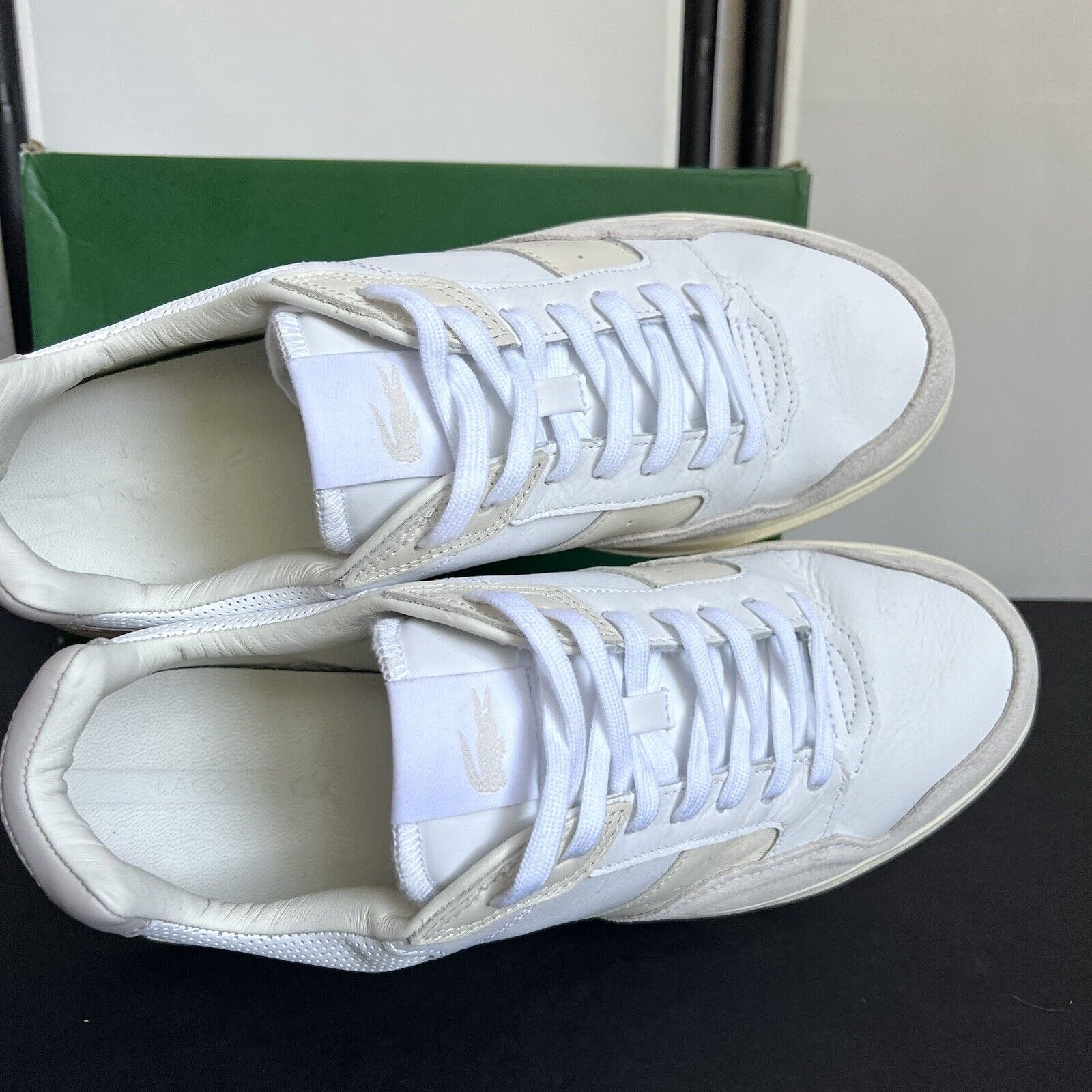 Lacoste Game Advance sneakers in white leather with pink back tab