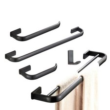 Black Oil Brass Square Bathroom Accessories Set Bath Hardware Towel Bar ezh104
