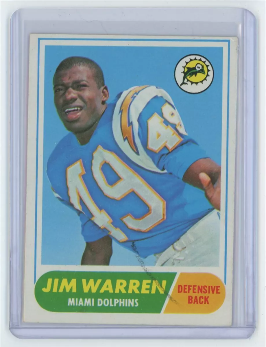 1968 Topps Jim Warren . Miami Dolphins #66