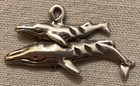 WHALES Sterling Silver Jewelry Charm or Pendant (1) HUMPBACK GRAY WHALE PAIR — photo 2
