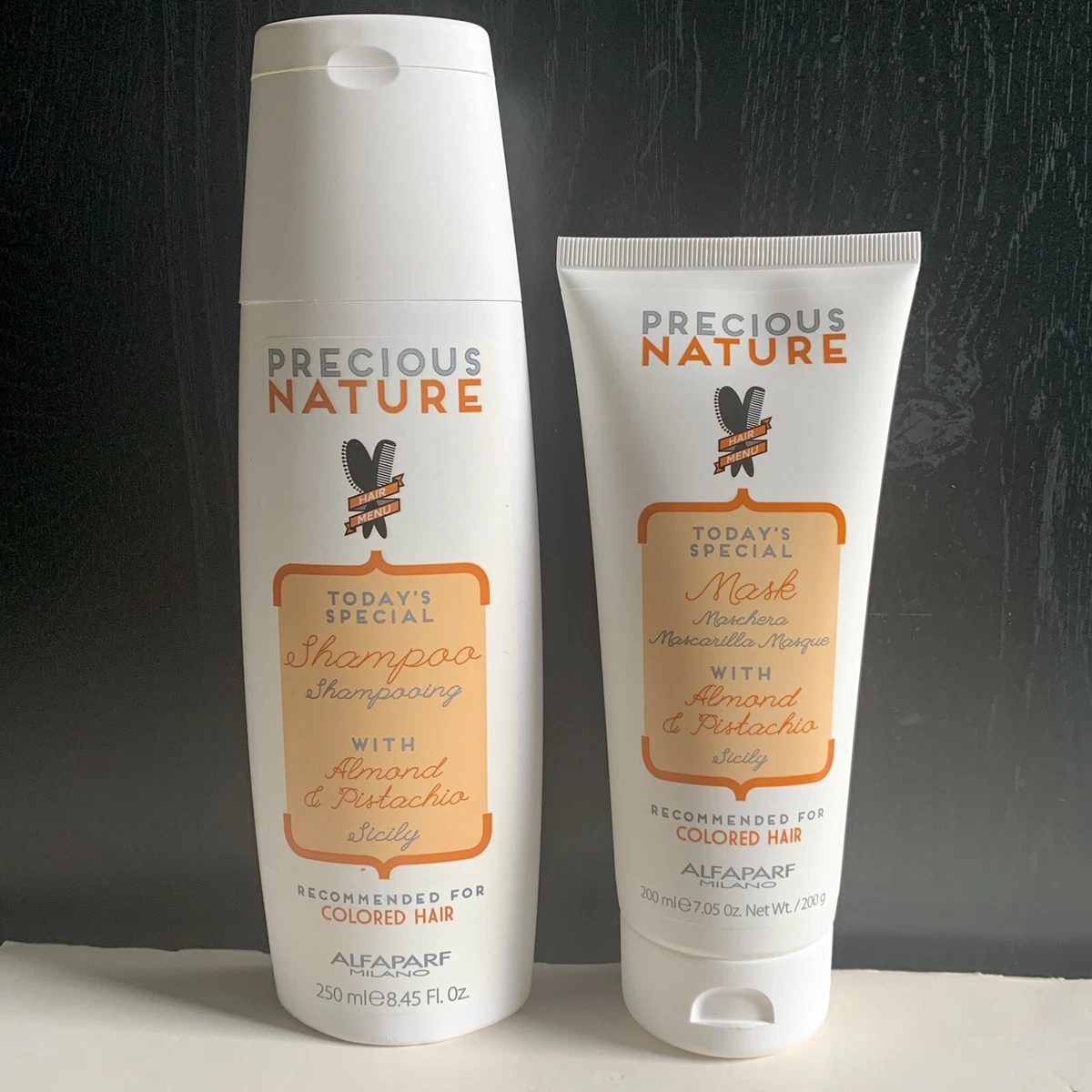 Alfaparf Precious Nature w Almond Pistachio Shampoo 8.45 oz Mask 6.98 oz