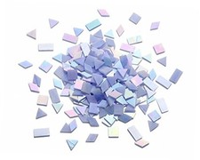 Iridescent Stained Glass Mosaic Tiles for Art Craft, 200 Pieces, 4 Sky Blue