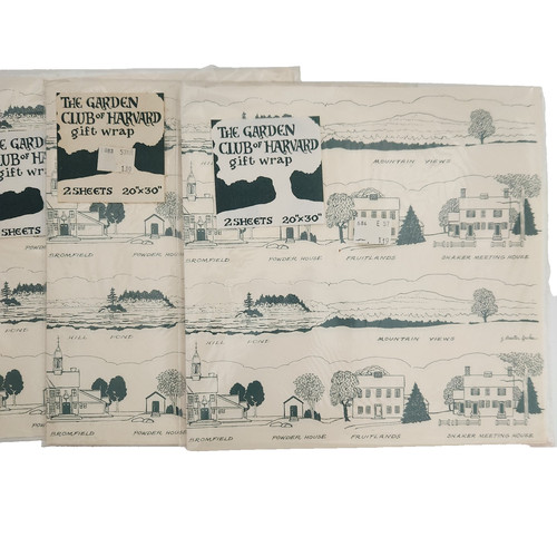 Harvard MA Vtg Gift Wrap Fruitlands Alcott Shaker Meeting House Wrapping Paper