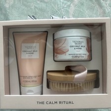 Victoria's Secret "The Calm Ritual" Exfoliating Body Care Trio Coconut Rose