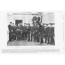 HMS ALEXANDRA Captain W.H Pigott & The Officers - Antique Print 1896