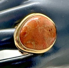 BARSE ABSTRACT SPONGE CORAL AND BRONZE RING S...