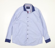 Advise Men's Blue 2XL Slim Fit Long Sleeve Dress Shirt