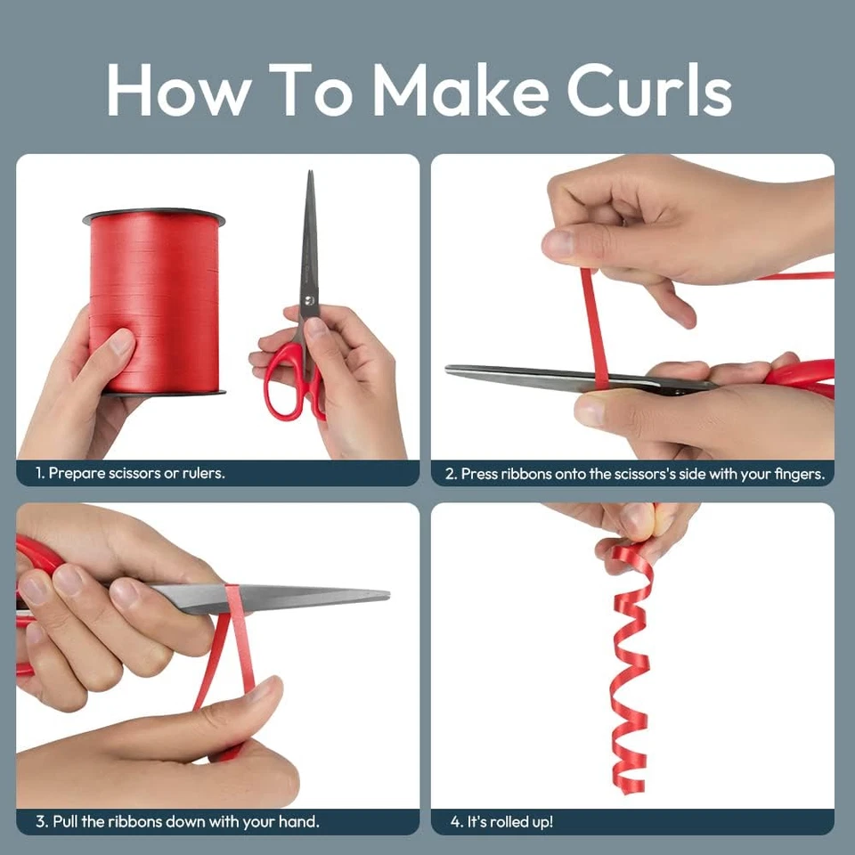 Cinta rizadora blanca premium, 1/5" de ancho X 500 yardas cintas rizadoras de Navidad para Foto 3 de 4