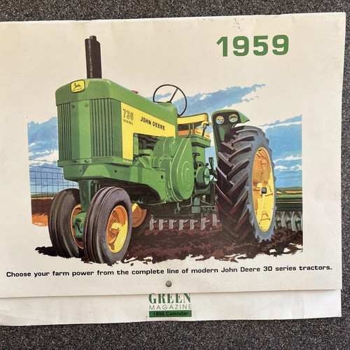 1959 Green Magazine (John Deere) Calendar 1998 Printing VG