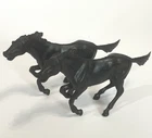 VTG Marx Ben Hur Play Set Black Horses Plastic Figures Lot of 2