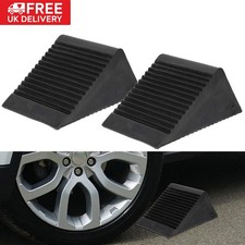2x Universal Car Rubber Wheel Chocks Truck Trailer Tyre Brake Block Tire Stopper