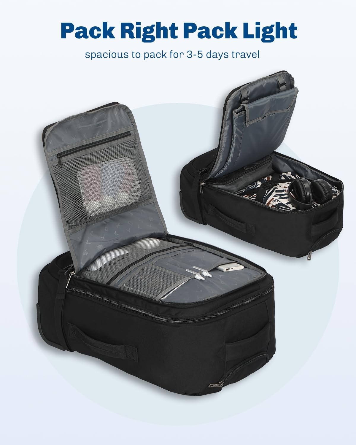 Rolling Backpack 42L Backpack with Wheels Airline… - image 4