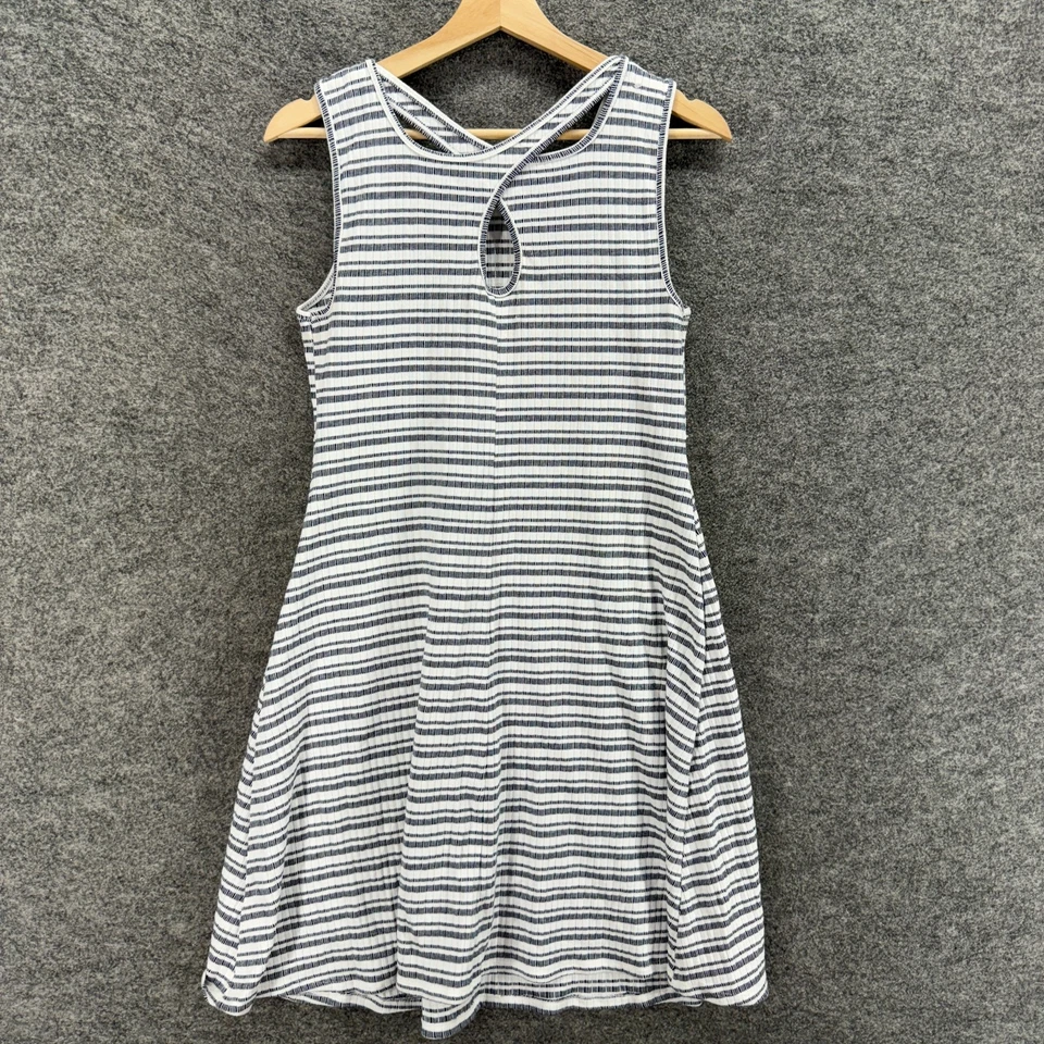 Vestido Jessica Simpson Mujer M Medio Gris Rayas Funda Midi Sin Mangas Algodón Foto 2 de 4