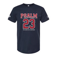 Psalm 23 Christian Shirt Navy Bible Verse Tee / Faith Freedom