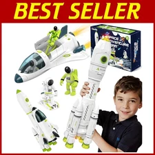 Space Rocket Ship Toys for Kids with Astronaut Figures
