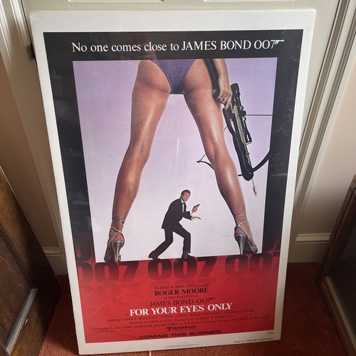Original JAMES BOND For Your Eyes Only 1981 Movie US Poster Roger Moore