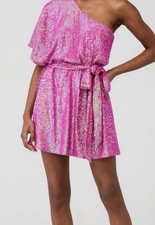 Show Me Your Mumu Trish Mini Dress in Pink Sequin Belt Size Medium Sold Out