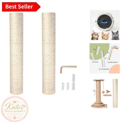 Natural Sisal Replacement Scratching Post Set - 2 Modern Indoor Poles 15.7''
