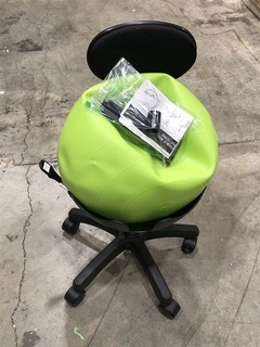 AGM Group 75038 Elite Height Adjustable Cushion Back Rest Ball Chair Green
