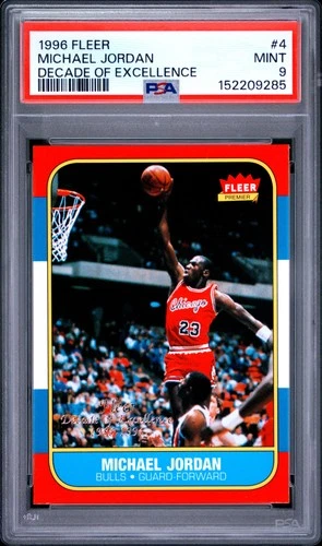 1996 FLEER DECADE OF EXCELLENCE #4 MICHAEL JORDAN PSA 9